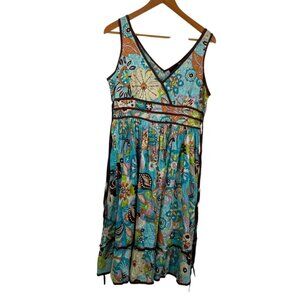 Rouge Forest Fairy Y2k Boho Floral Whimsy Babydoll Dress Multicolor Size L